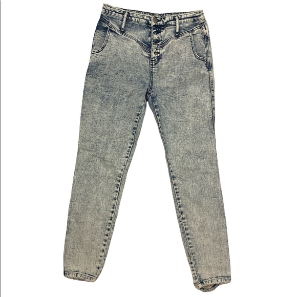 Wild Fable Acid Wash Distressed Retro 80s 90s High Waisted Jeans Size 6 - Picture 1 of 5